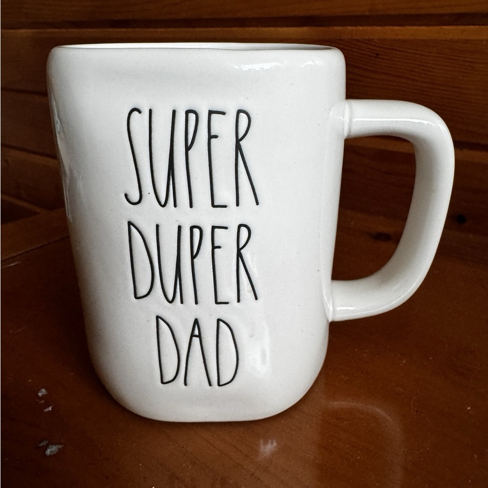 Rae Dunn White 'Super Duper Dad' Mug